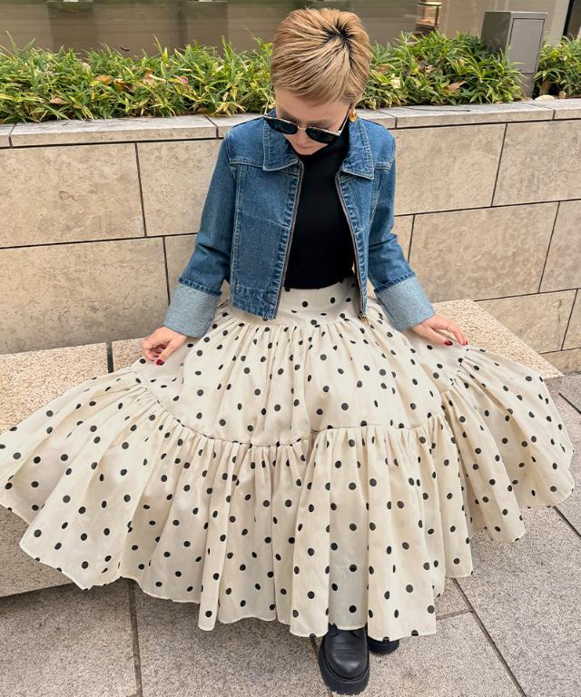 ラグジュアリードットタックスカート（北陸生産生地）_ugc26ss-sk13