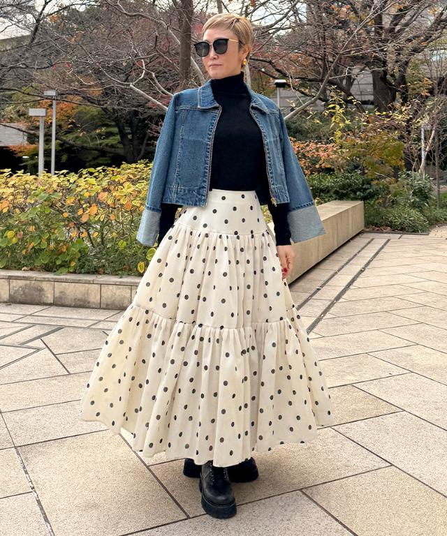 ラグジュアリードットタックスカート（北陸生産生地）_ugc26ss-sk13