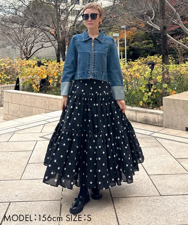 ラグジュアリードットタックスカート（北陸生産生地）_ugc26ss-sk13