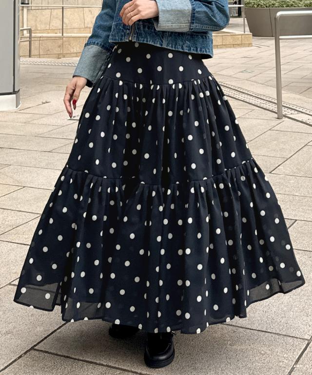 ラグジュアリードットタックスカート（北陸生産生地）_ugc26ss-sk13