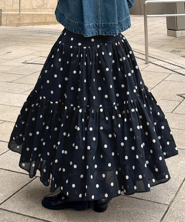 ラグジュアリードットタックスカート（北陸生産生地）_ugc26ss-sk13