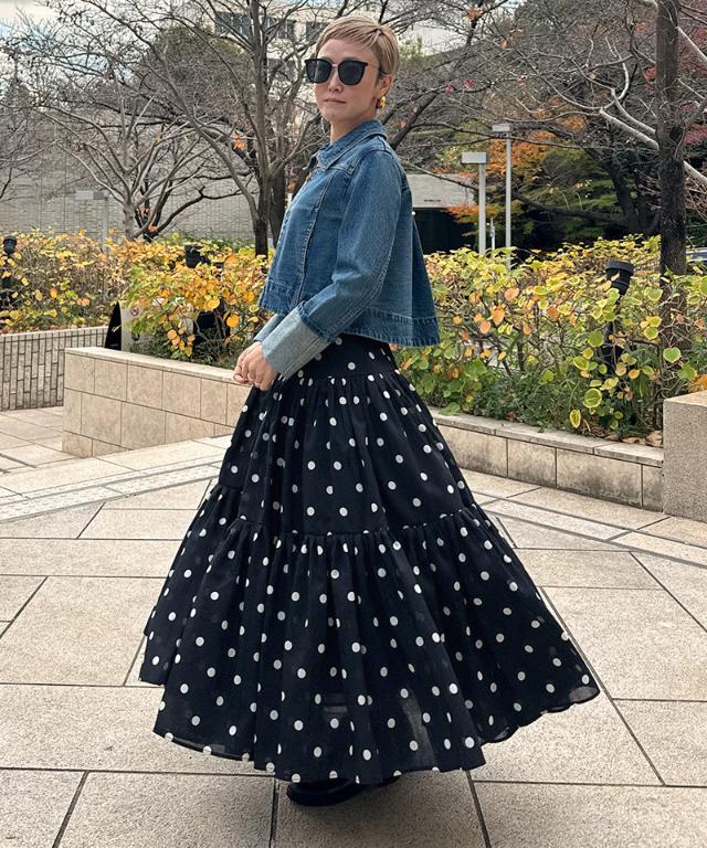 ラグジュアリードットタックスカート（北陸生産生地）_ugc26ss-sk13