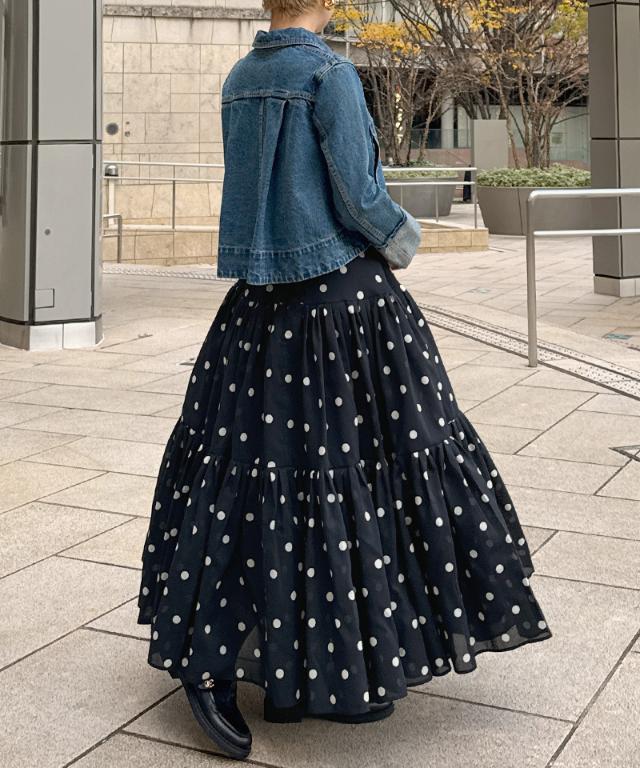 ラグジュアリードットタックスカート（北陸生産生地）_ugc26ss-sk13