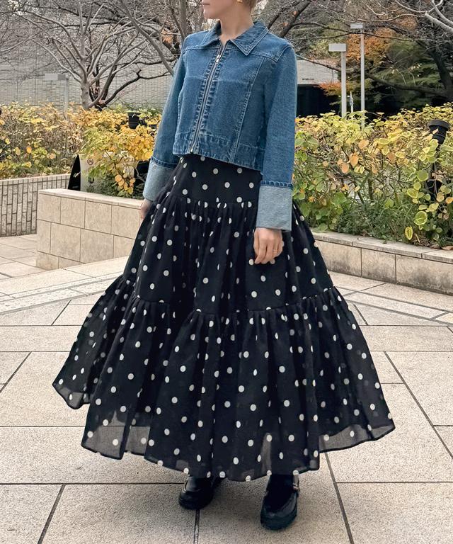 ラグジュアリードットタックスカート（北陸生産生地）_ugc26ss-sk13