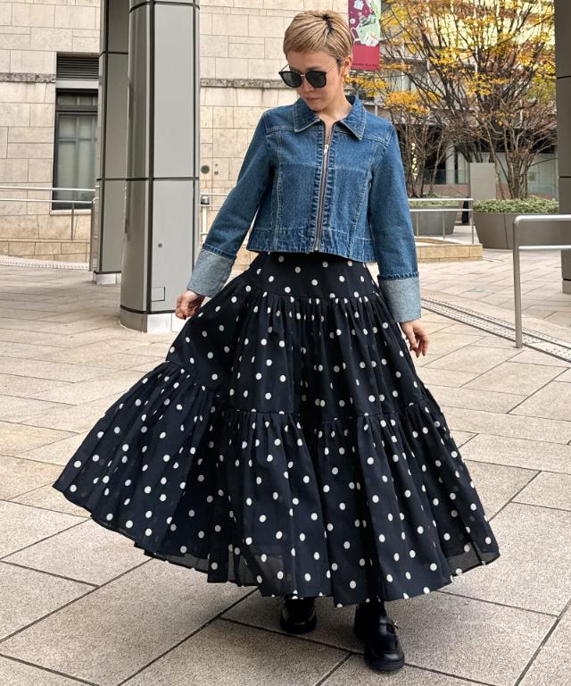 ラグジュアリードットタックスカート（北陸生産生地）_ugc26ss-sk13