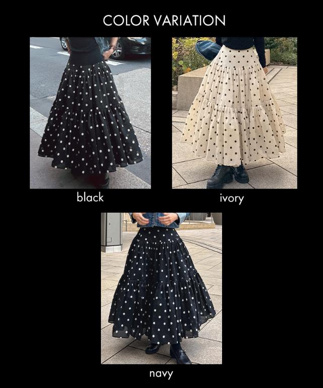 ラグジュアリードットタックスカート（北陸生産生地）_ugc26ss-sk13