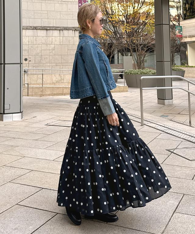 ラグジュアリードットタックスカート（北陸生産生地）_ugc26ss-sk13