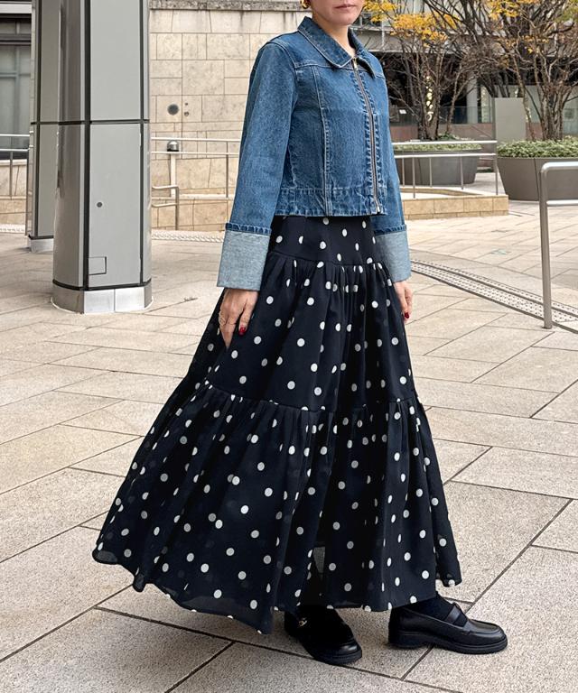 ラグジュアリードットタックスカート（北陸生産生地）_ugc26ss-sk13