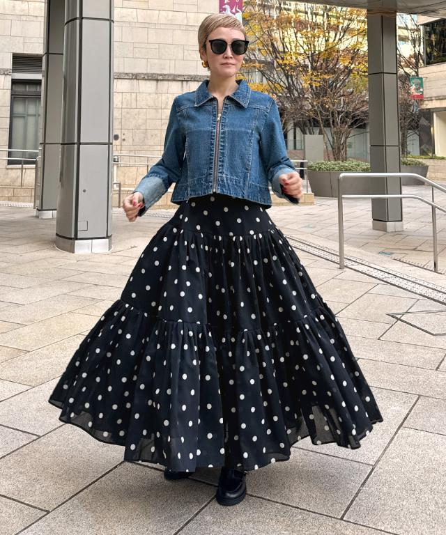 ラグジュアリードットタックスカート（北陸生産生地）_ugc26ss-sk13