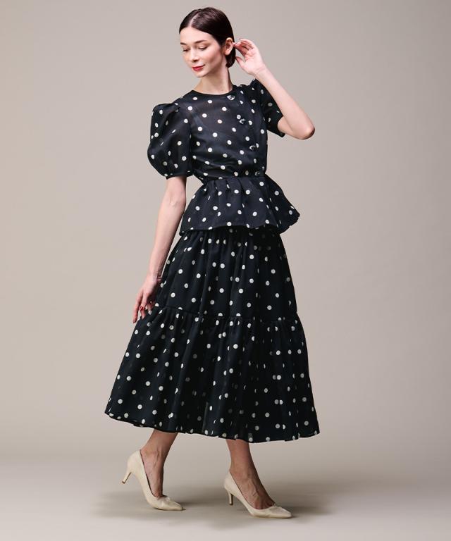 ラグジュアリードットタックスカート（北陸生産生地）_ugc26ss-sk13