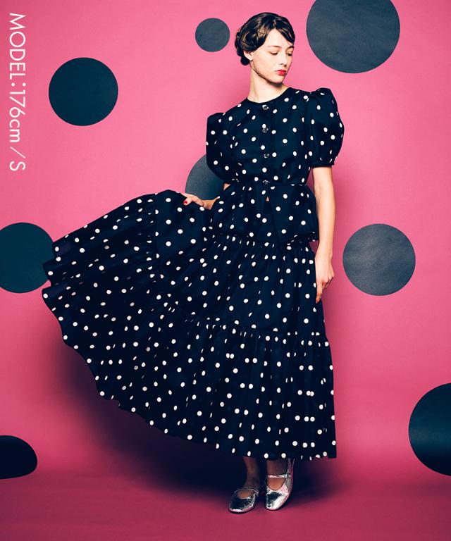 ラグジュアリードットタックスカート（北陸生産生地）_ugc26ss-sk13