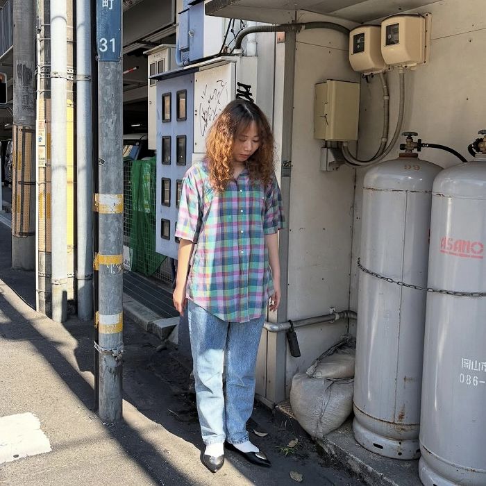 2025年8月18日 | チェック半袖シャツコーデ