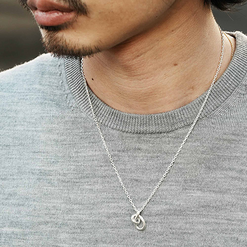 メンズアクセサリー ノット ネックレス ハンドメイド シルバー 