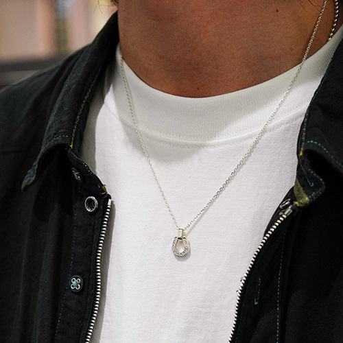 メンズアクセサリー ネックレス ホースシュー ペンダント シルバー 