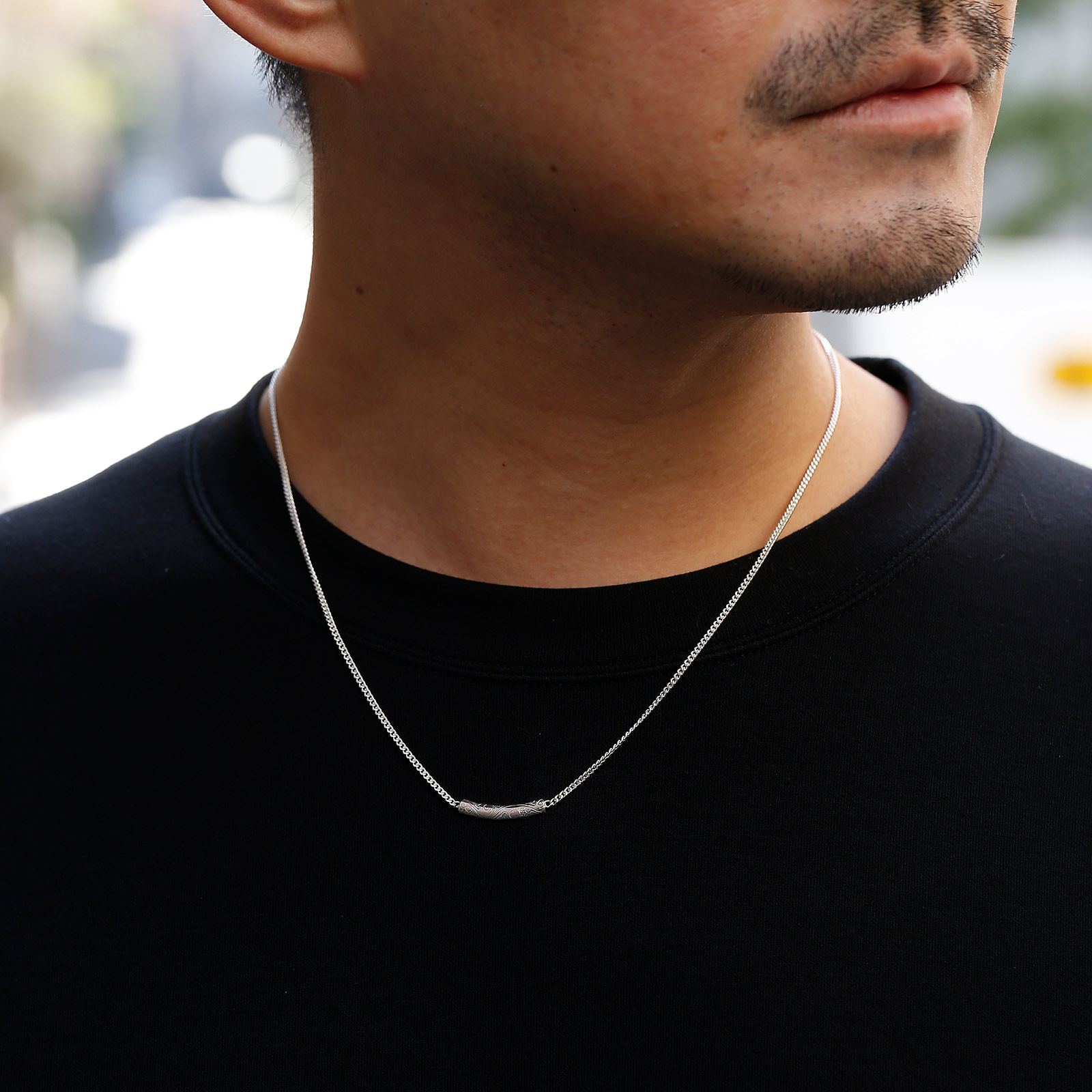 メンズアクセサリー ネックレス シルバー カーヴィング ハンドメイド 