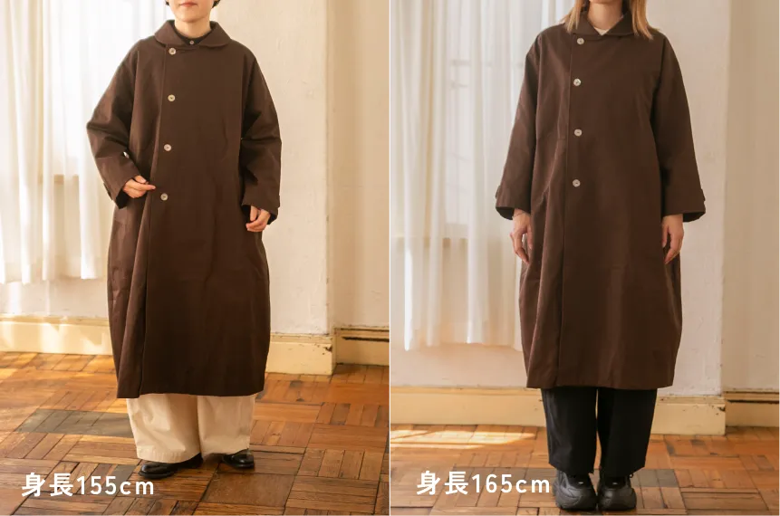 【aiさんmegさんコラボ】コットンラウンドカラーコート
