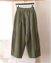 コットン起毛タックコクーンパンツ