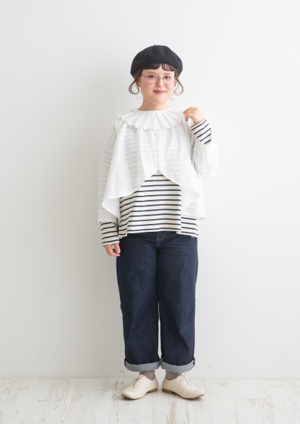 TUTIE. ツチエ　Kawasakiさん　リネン　ベージュブラウス kawasakiさん×TUTIE. 低身長さんのための、ちょうどいい一着