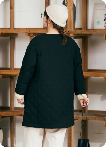 コットンリネンキルティングコート