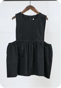 コットン起毛ピンタックギャザーブラウス