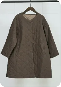コットンリネンキルティングコート