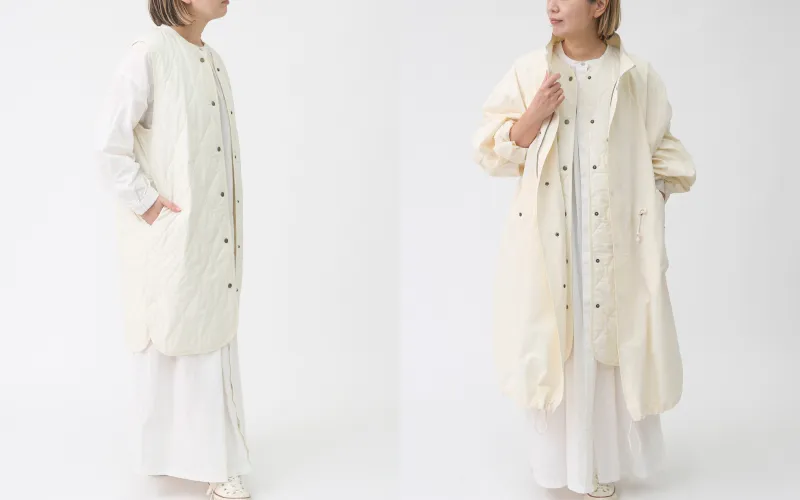 【ricoさんコラボ】コットン中綿キルティングベスト