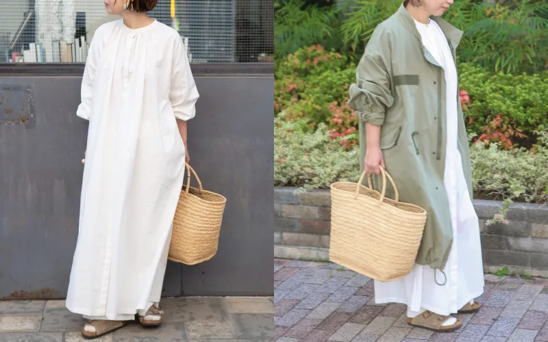 【ricoさんコラボ】 【再販】コットンリネンバンドカラーワンピース