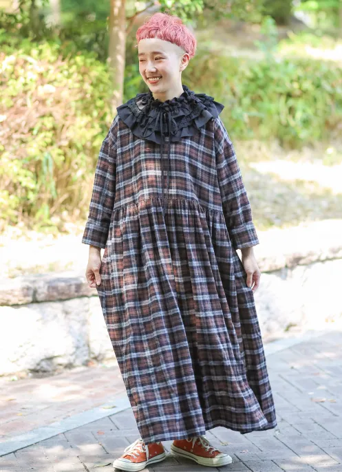 【yukaさんコラボ】コットン起毛ギャザーワンピース