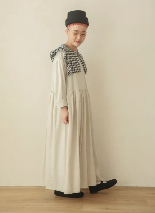 【yukaさんコラボ】コットン起毛ギャザーワンピース