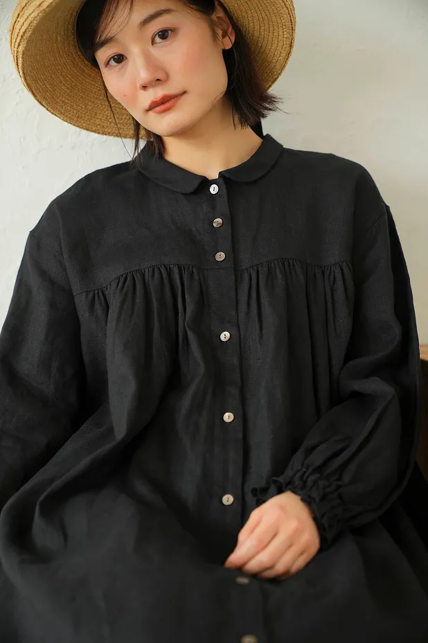 【megumi×TUTIE.】リリネン丸襟ワンピース