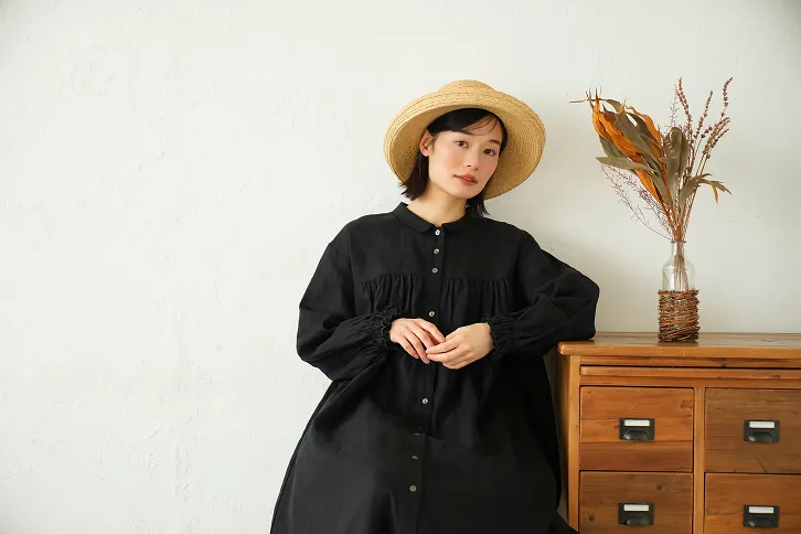 【megumi×TUTIE.】リネン丸襟ワンピース