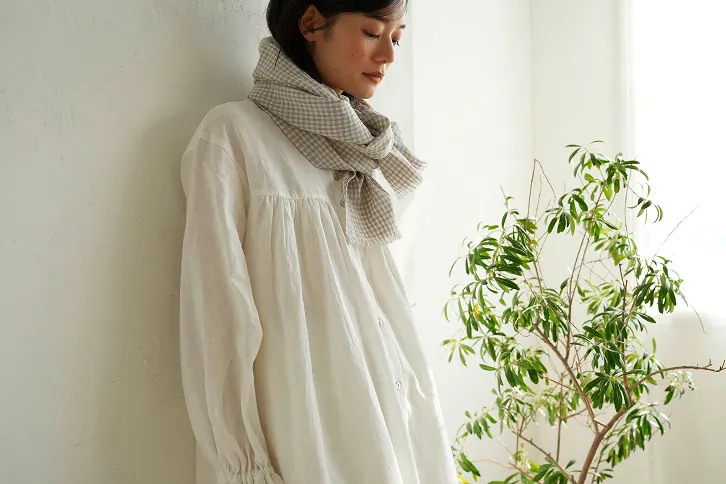 【megumi×TUTIE.】リネン丸襟ワンピース