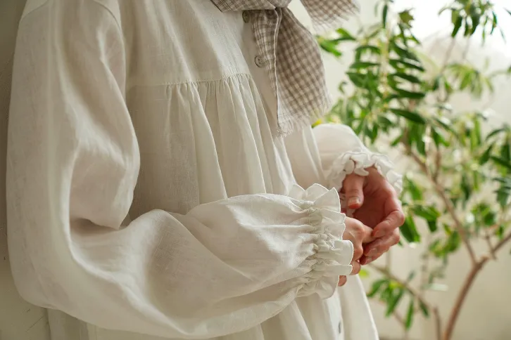 【megumi×TUTIE.】リリネン丸襟ワンピース