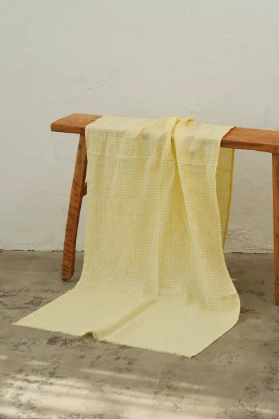 megumiさんリネンギンガムチェックストール