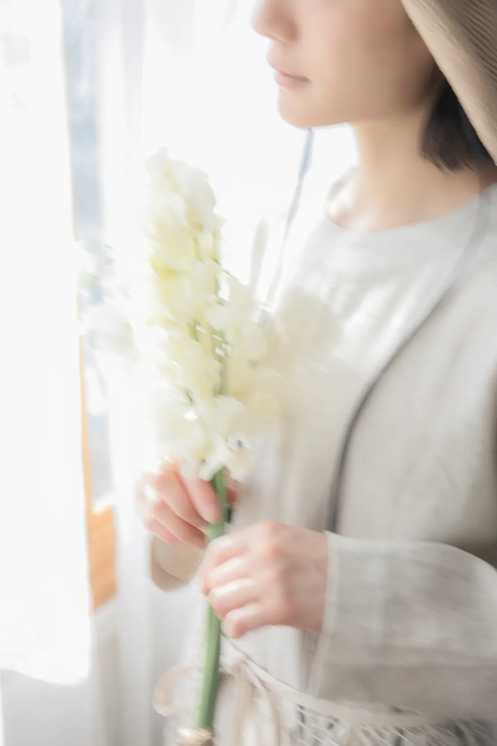 リネン切替ギャザーワンピース