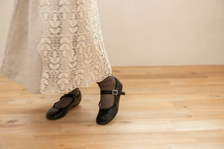 リネン切替ギャザーワンピース