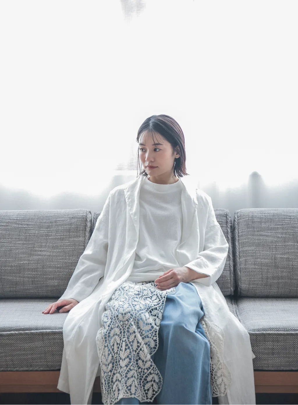 コットンレースラップスカート