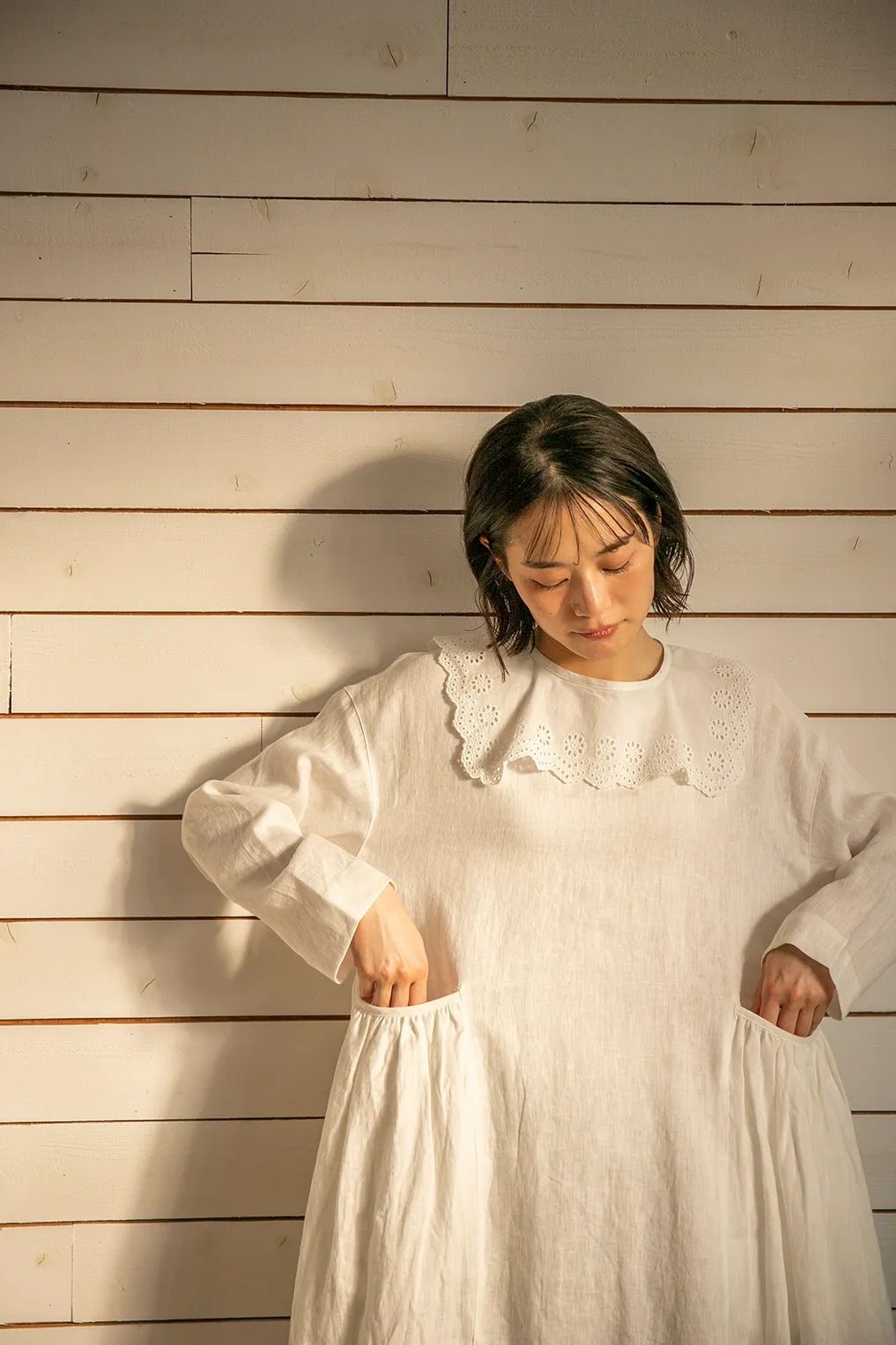 コットン刺繍つけ襟