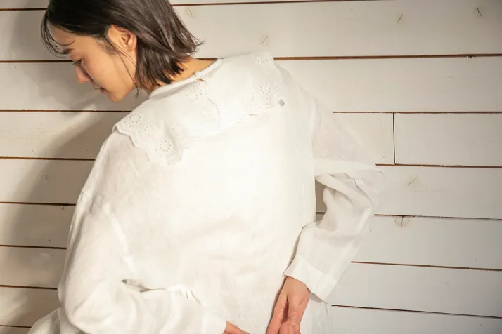 コットン刺繍つけ襟