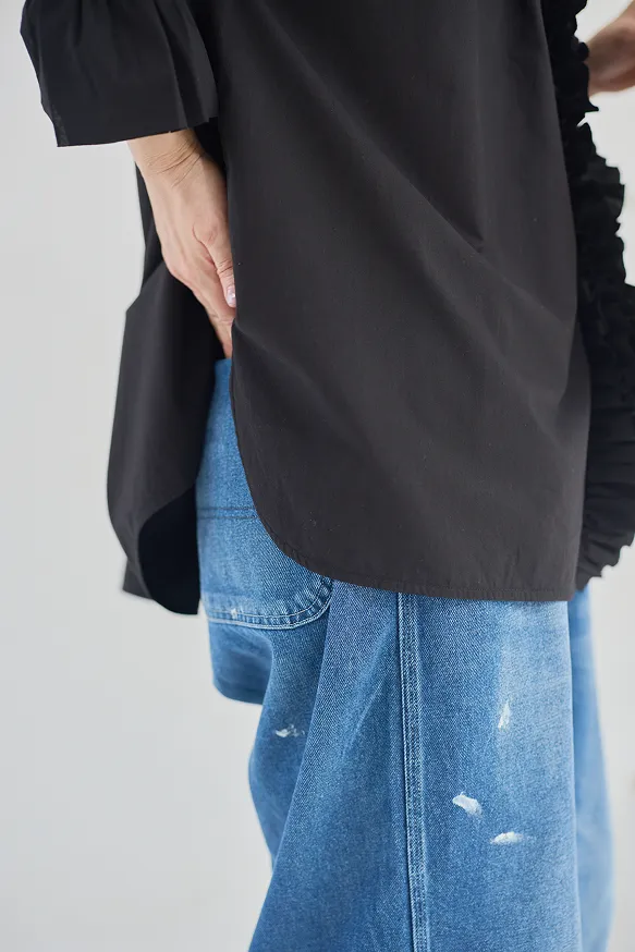 コットンローンフリルブラウス