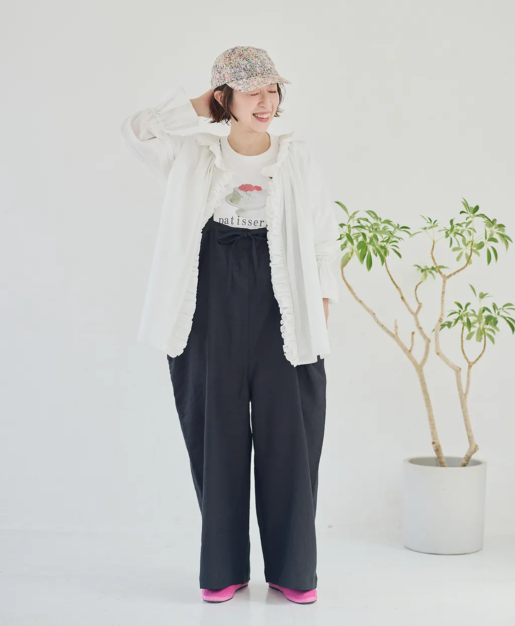 コットンローンフリルブラウス