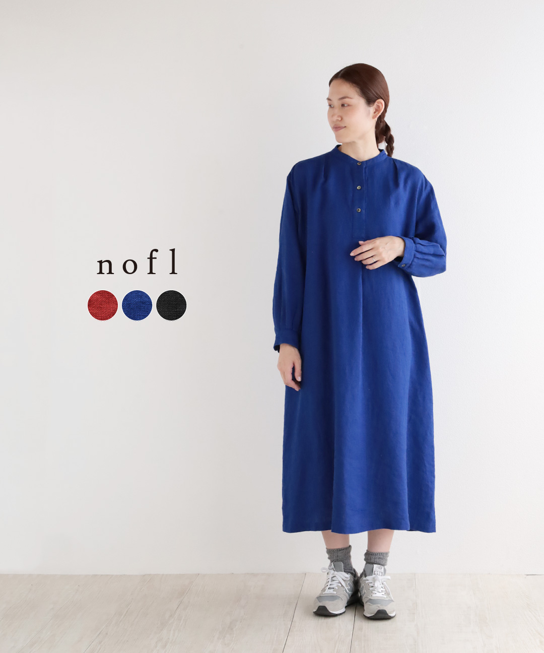 nofl リトアニアリネンタックワンピース