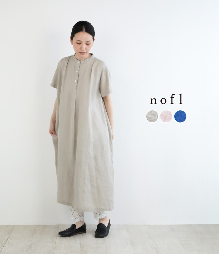nofl リトアニアリネンタック半袖ワンピース