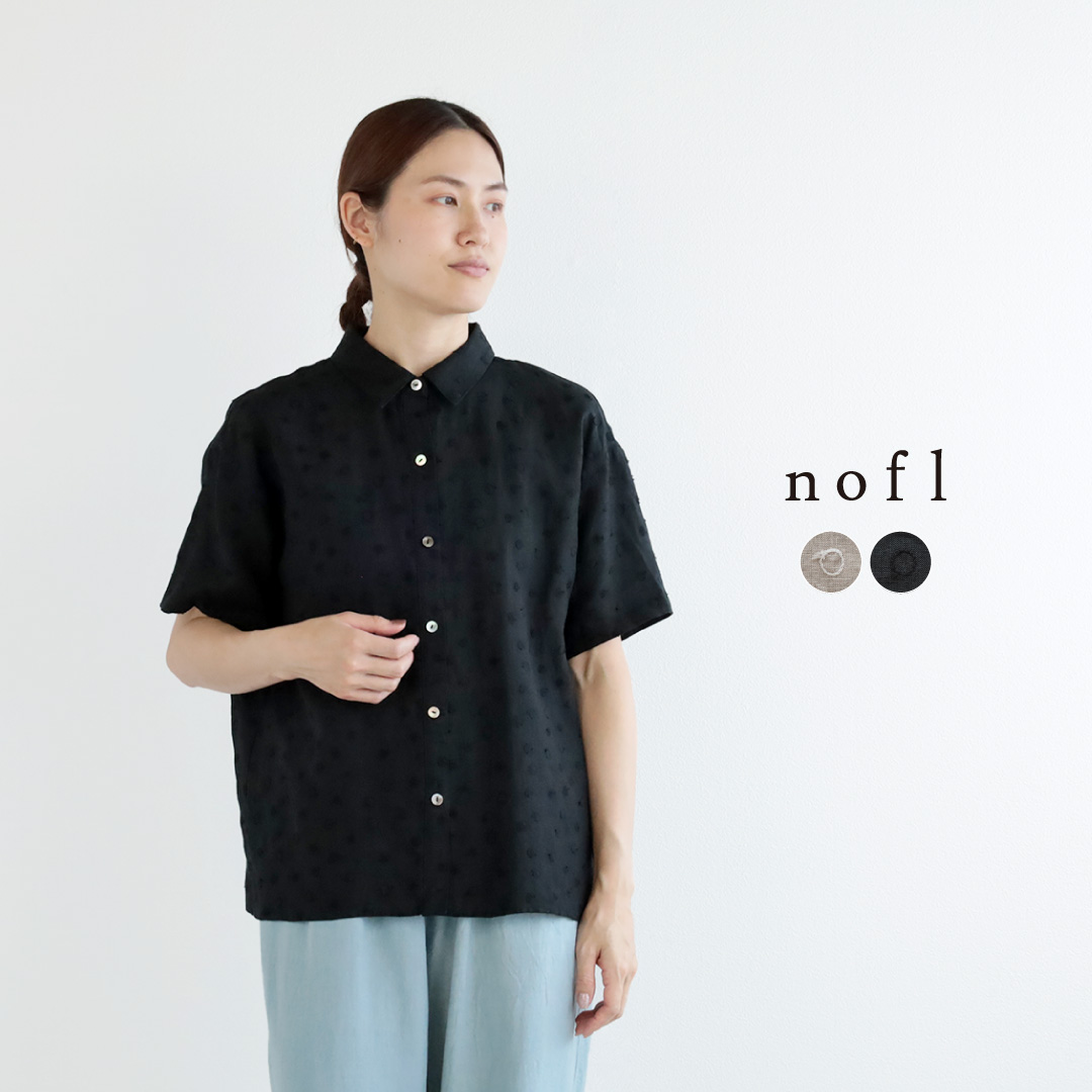 nofl リネンしらたま刺繍襟付きブラウス