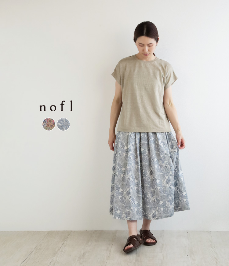 nofl リバティプリントタックスカート