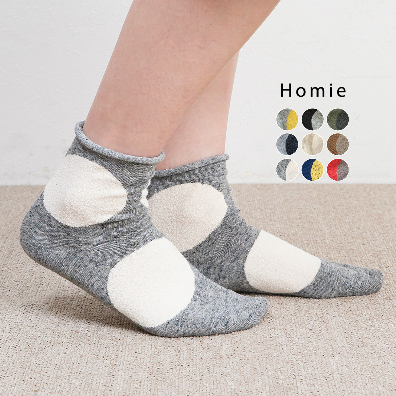 Homie ビッグドットショートソックス 
