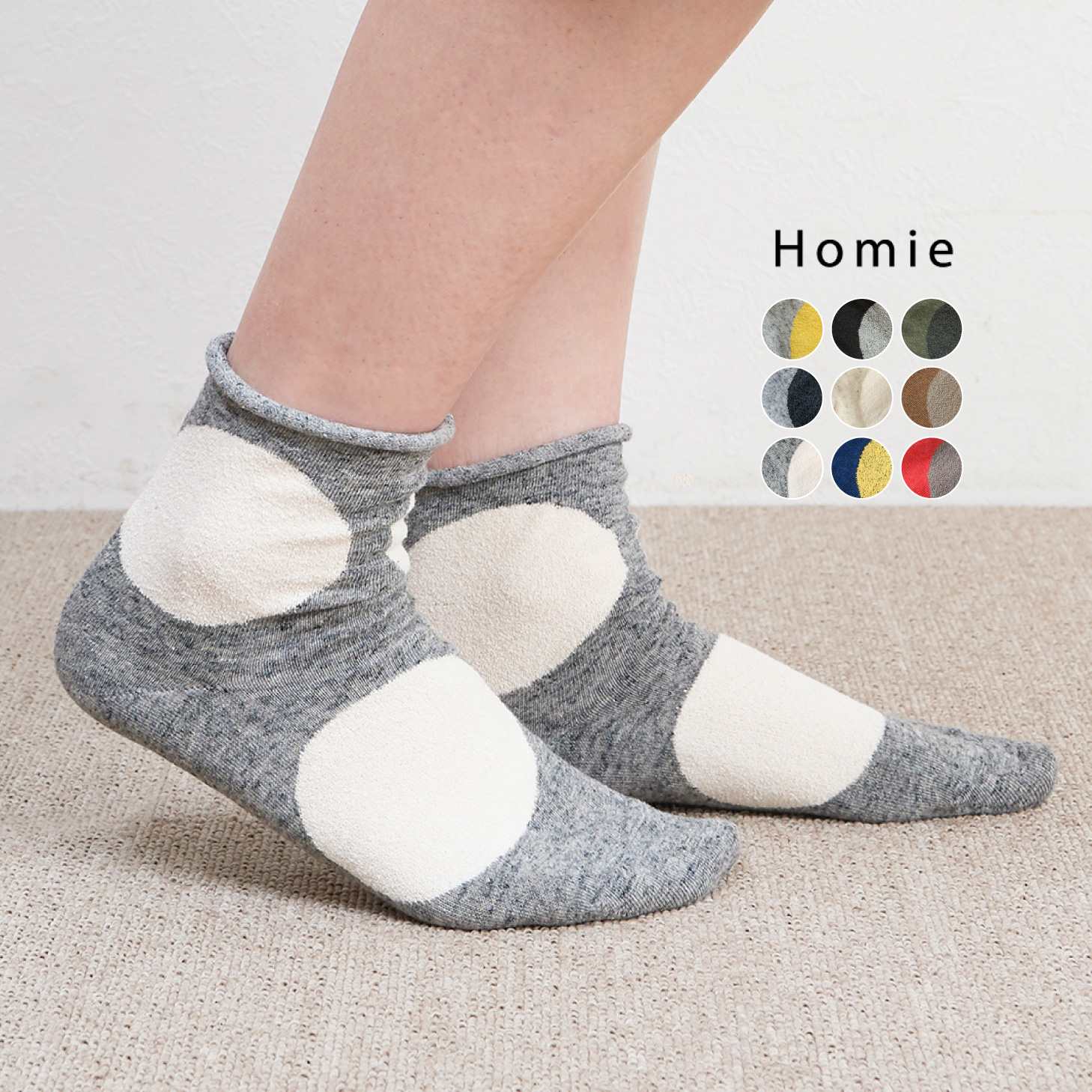 Homie ビッグドットショートソックス 
