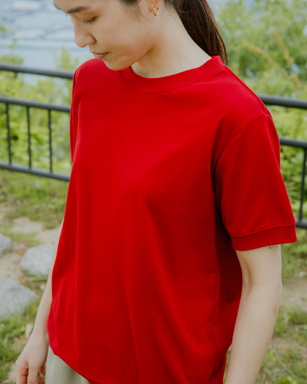 強撚フライス切替Tシャツ
