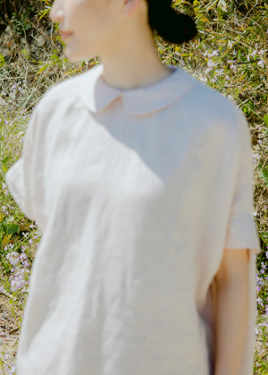 リトアニアリネンシャツカラーブラウス