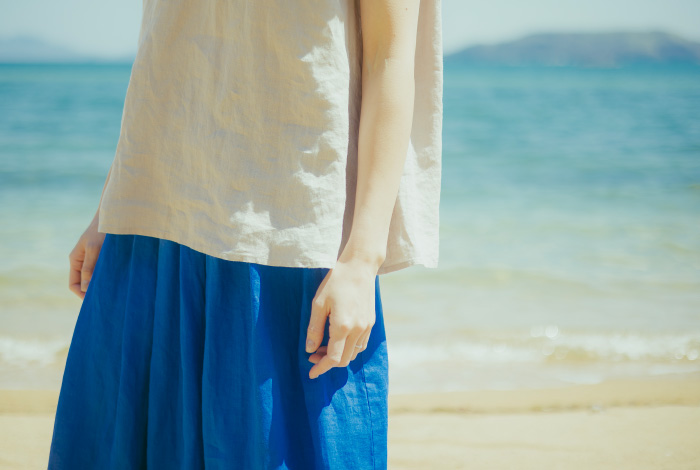 リトアニアリネンフレンチスリーブブラウス